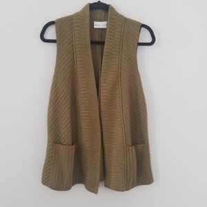 Habitat Khaki Sweater Vest Pockets Chevron XS S
